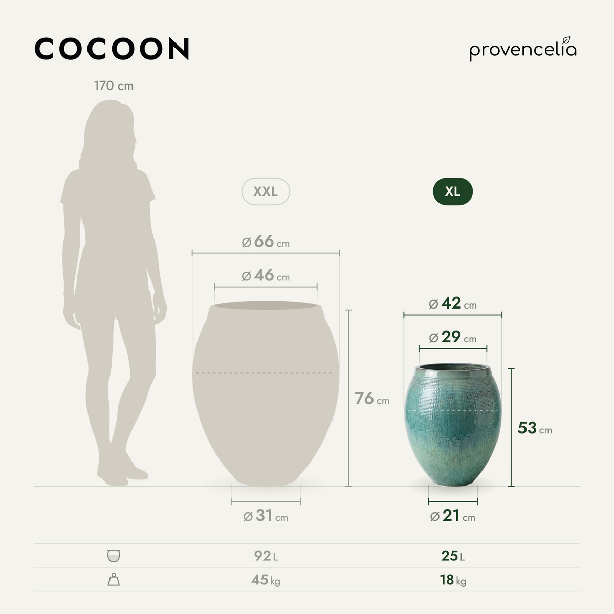 COCOON XL – dimensions