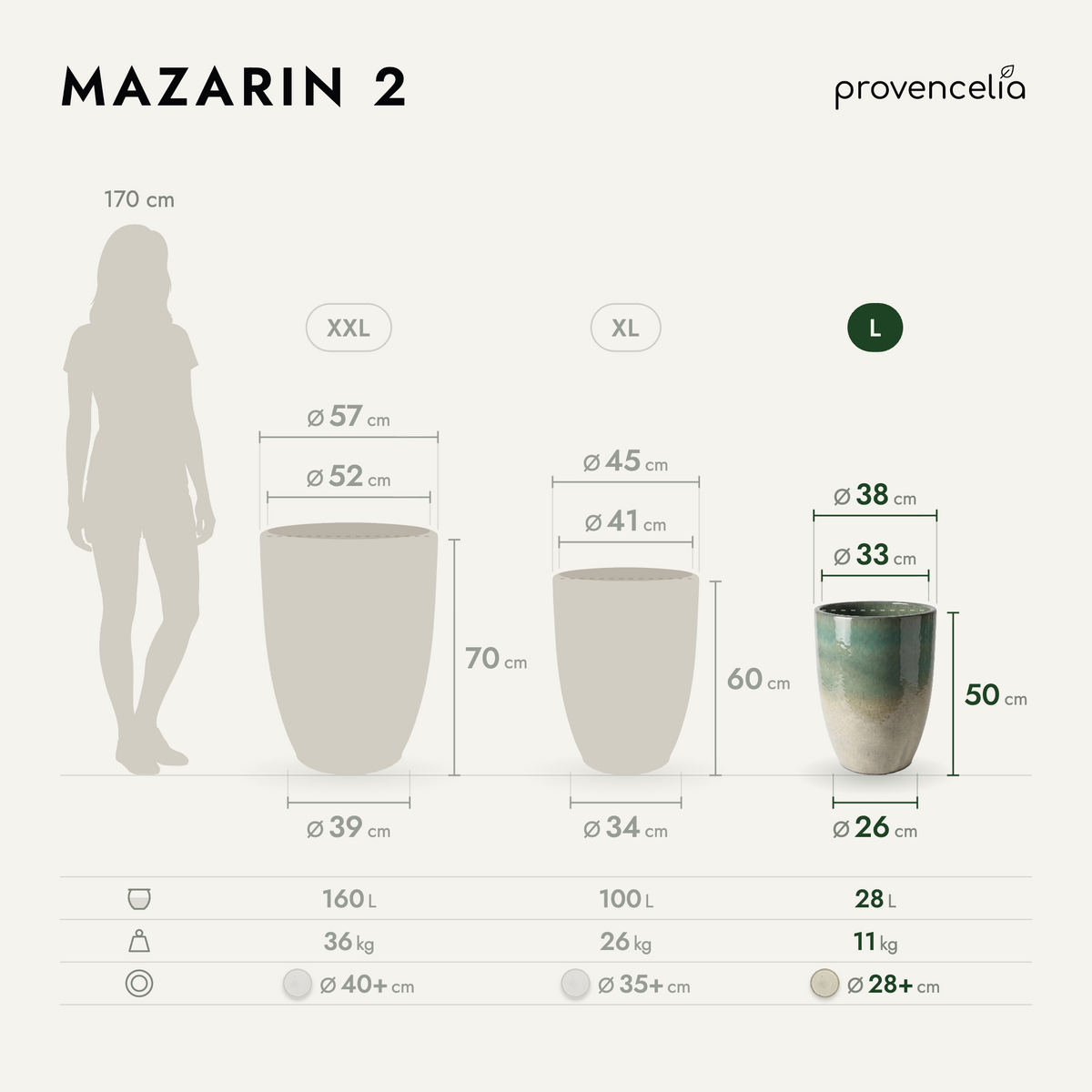 MAZARIN 2 L – dimensions