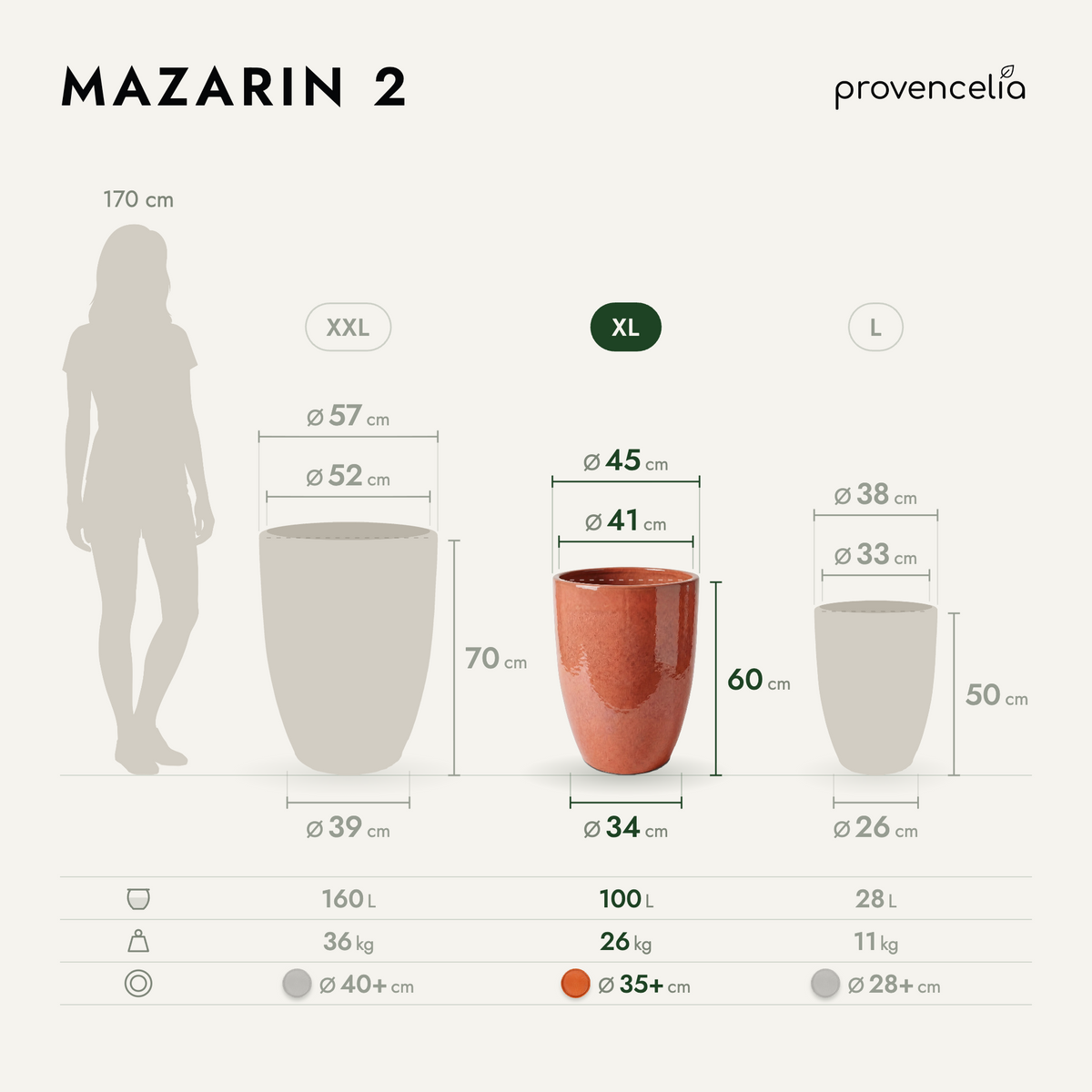 MAZARIN 2 XL – dimensions