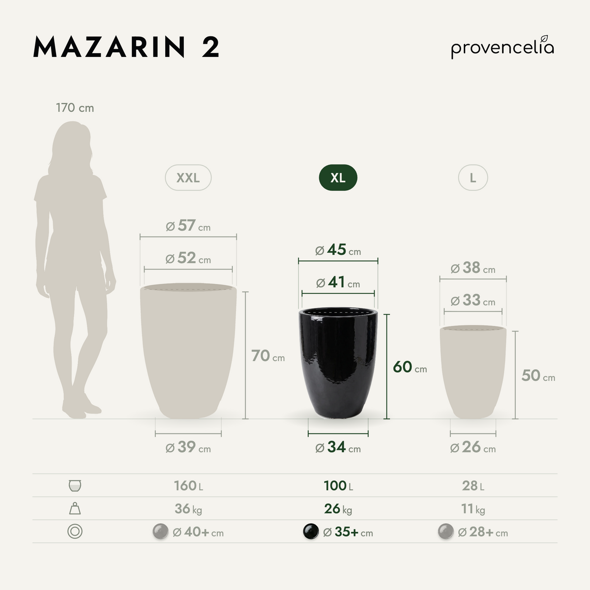 MAZARIN 2 XL – dimensions