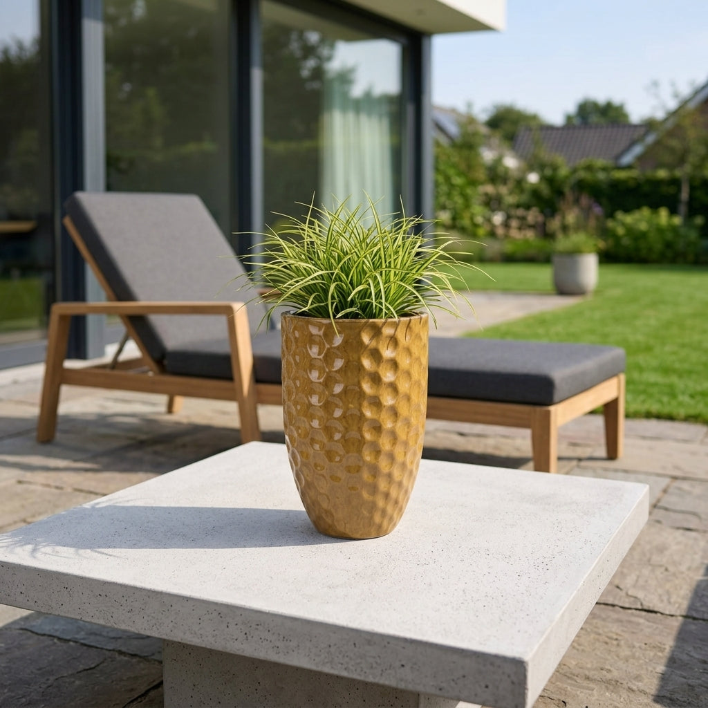 Keramický květináč MEROVEE v barvě pouštní žlutá, velikost M (23 x 35 cm)
