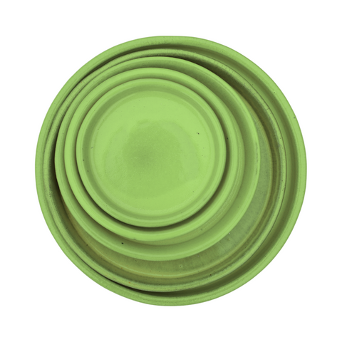 Saucer 26cm, handmade in glazed terracotta, frost-resistant, lake green