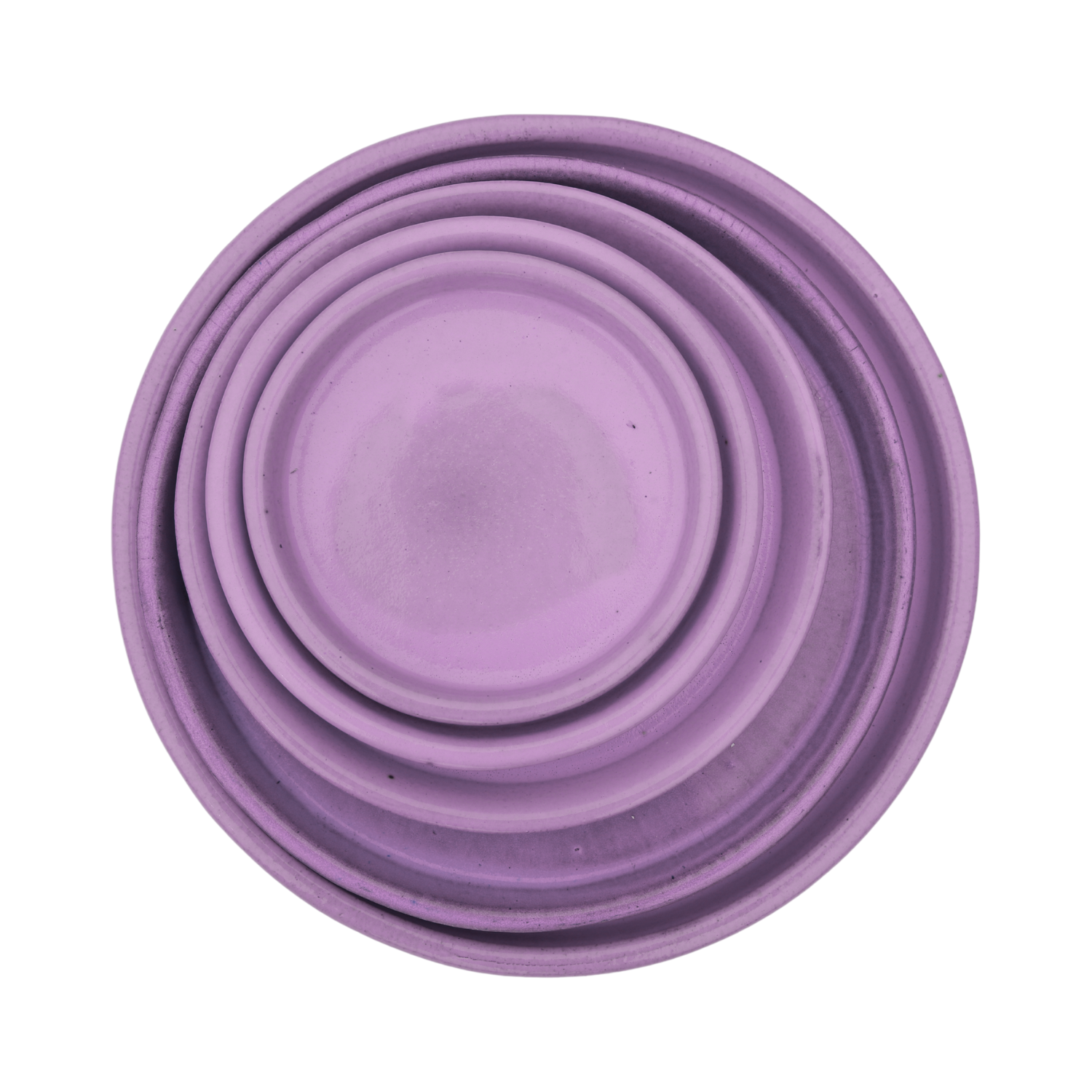 Saucer 40cm, handmade in glazed terracotta, frost-resistant, light purple
