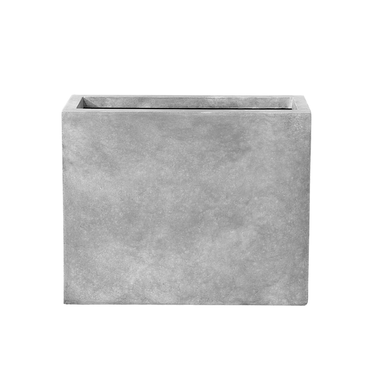 Plantenbak Horizon 35 × 75 cm Lichtgrijs van vezelbeton, vooraanzicht