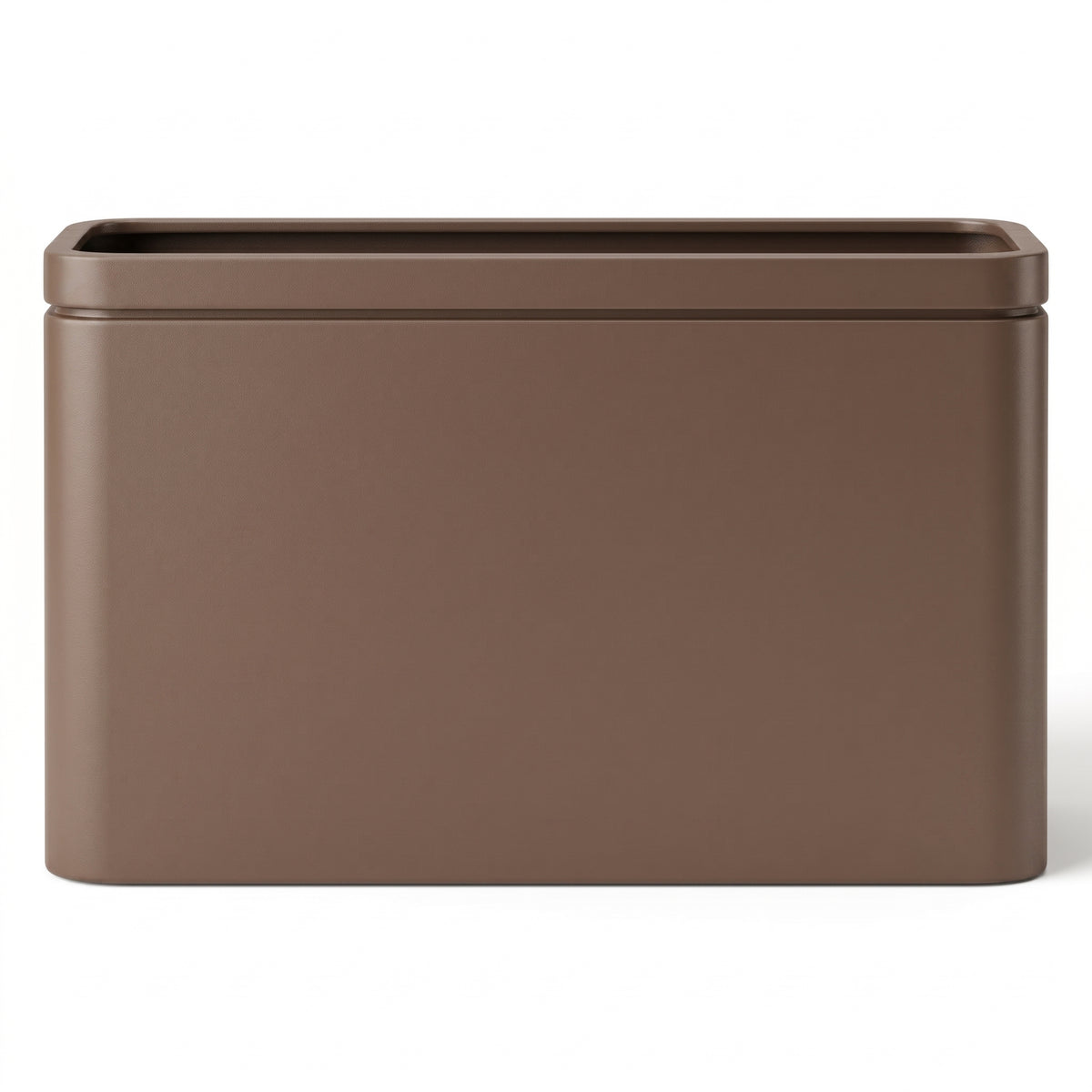 Infinity Square rectangular 30x60 cm taupe galvanised metal planter, front view on a white background