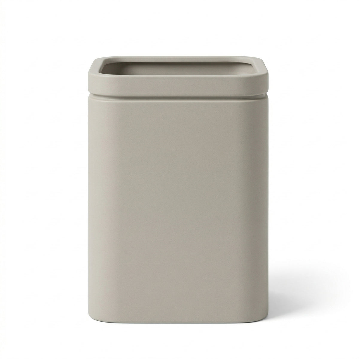 Pot Infinity Square rectangle 45x60 cm champagne en acier galvanisé, vue de face sur fond blanc