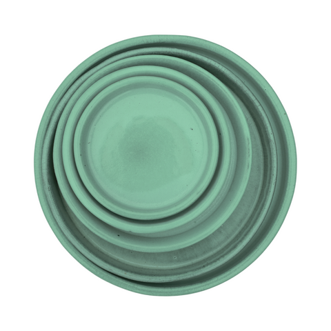 Saucer 40cm, handmade in glazed terracotta, frost-resistant, jade