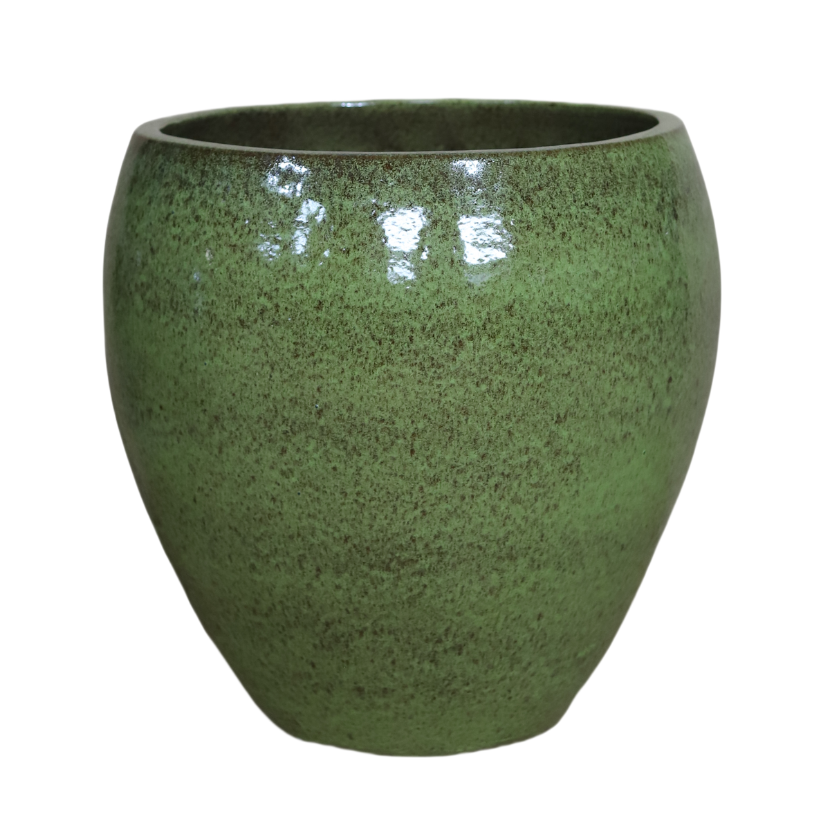 Pot Lafontaine décoratif 23x35 cm vert de lac en terre cuite émaillée, vue de face du pot seul