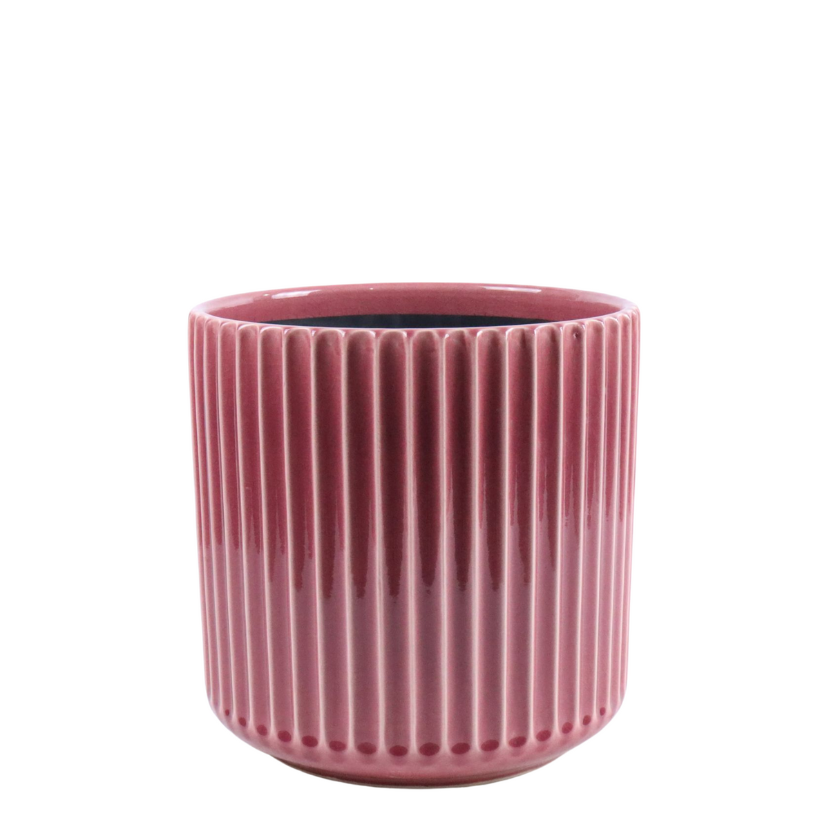 Pot London décoratif 29x30 cm rose, vue de face sur fond blanc