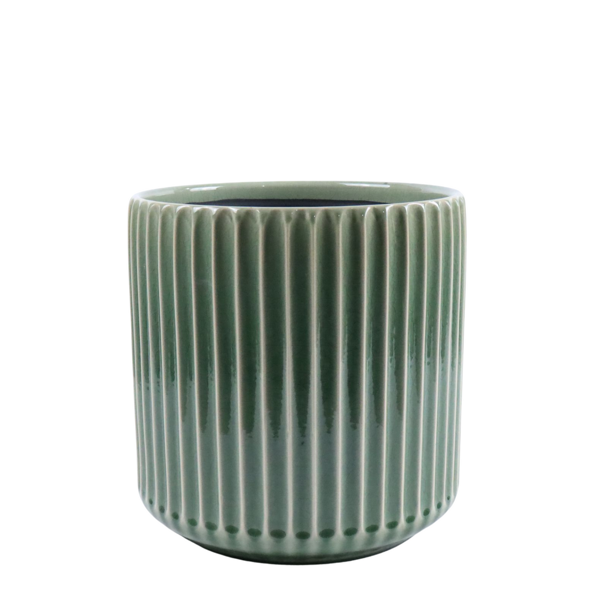 Pot London décoratif 35x33 cm vert pomme, vue de face sur fond blanc