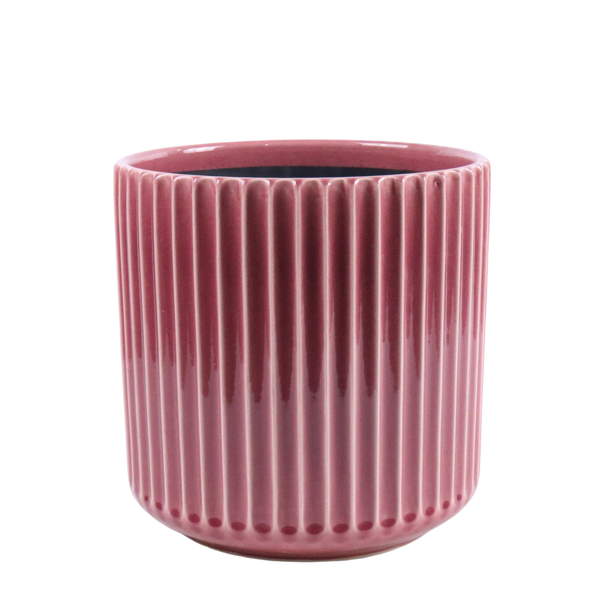 Pot London décoratif 42x39 cm rose, vue de face sur fond blanc