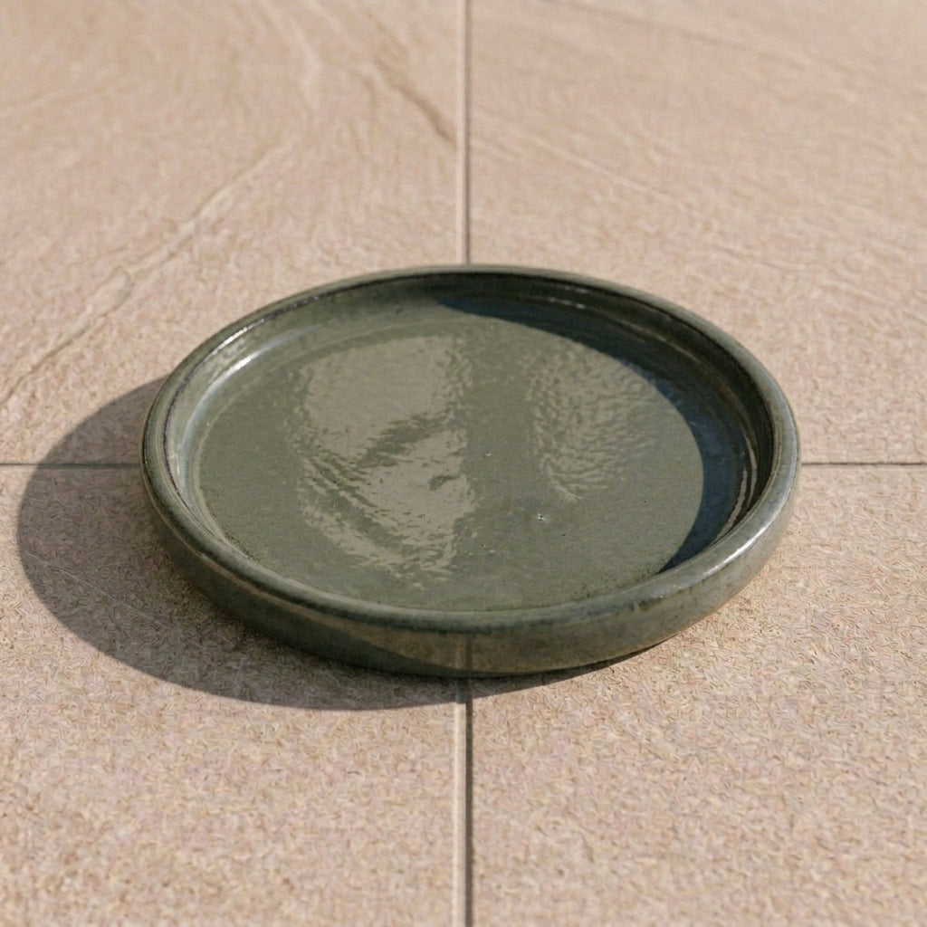 Sottovaso in ceramica kaki per vaso – resistente al gelo