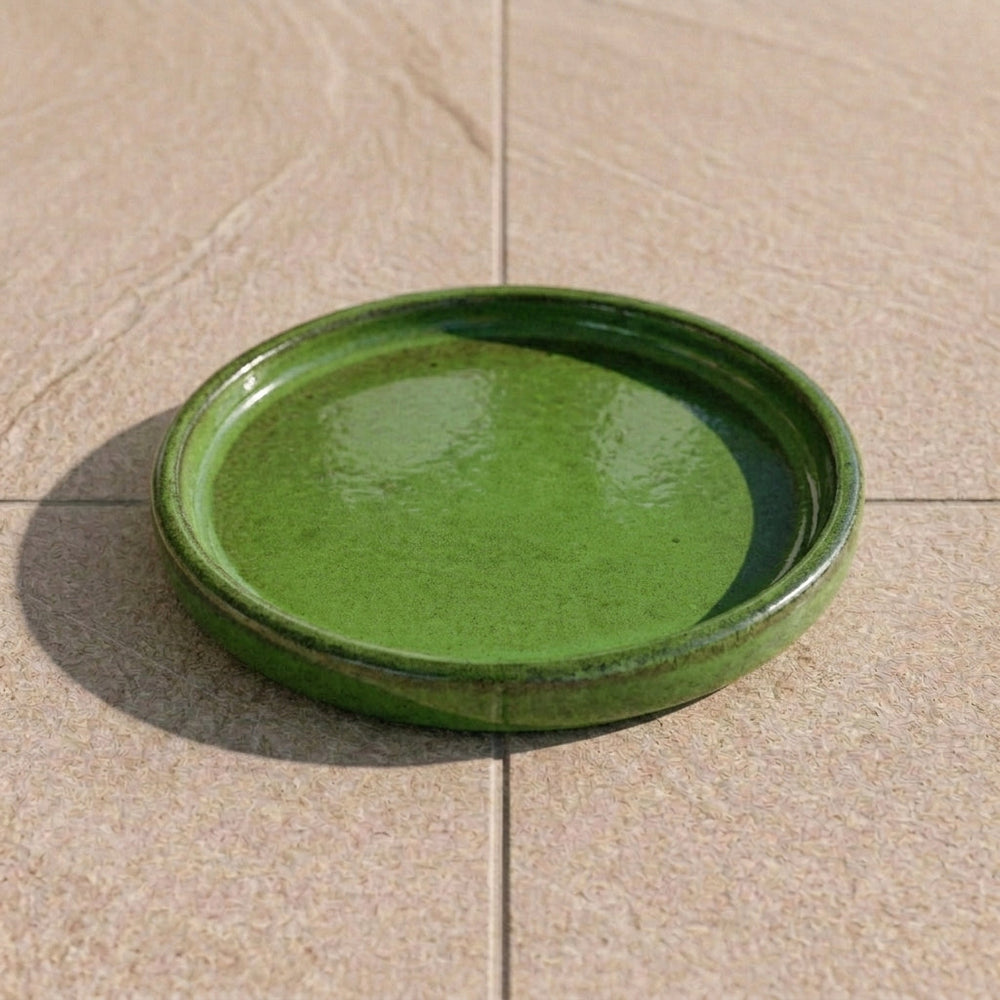 Round saucer 40cm deep green