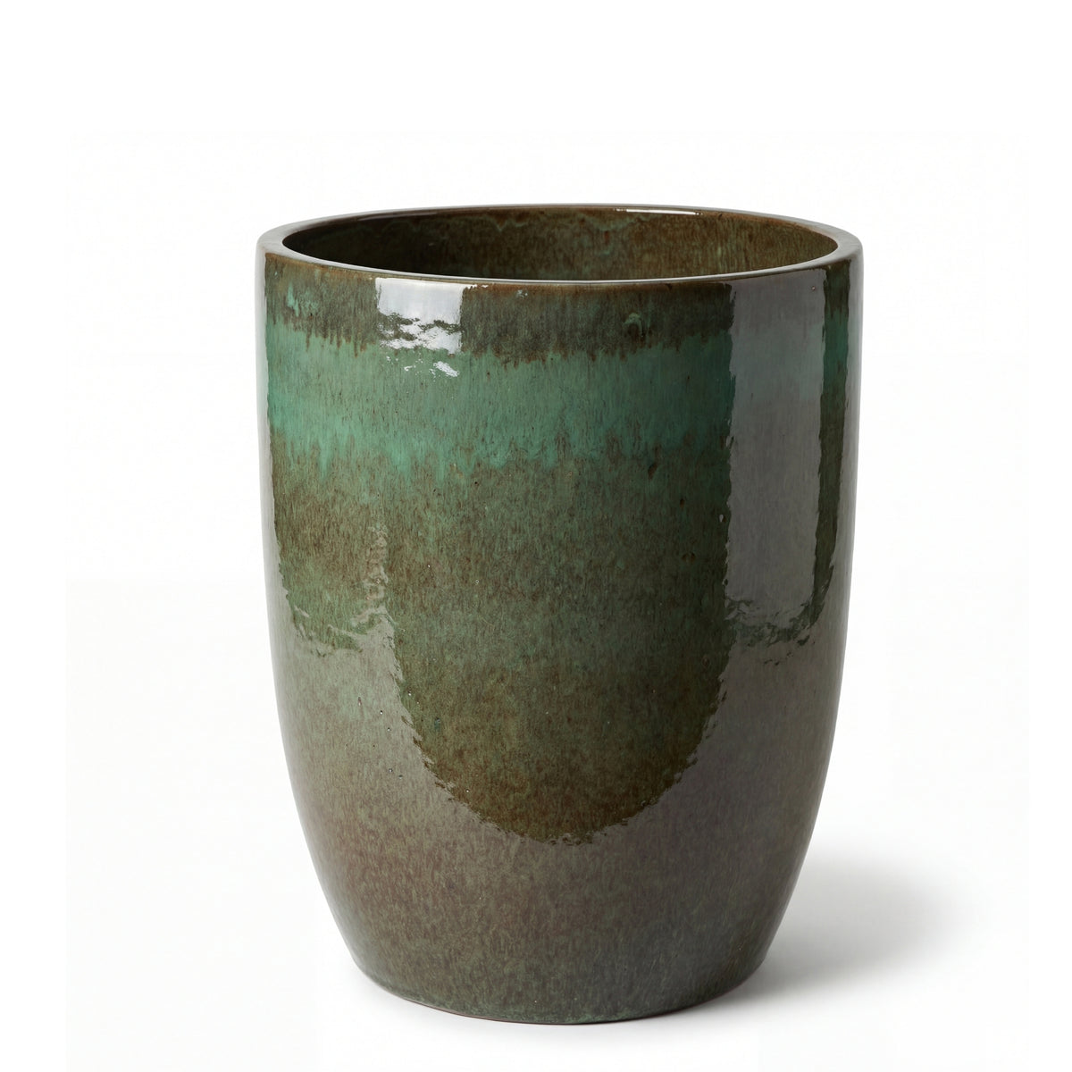 Vaso Mazarin2 37x49 cm Verde brumoso in ceramica smaltata, vista frontale su sfondo bianco