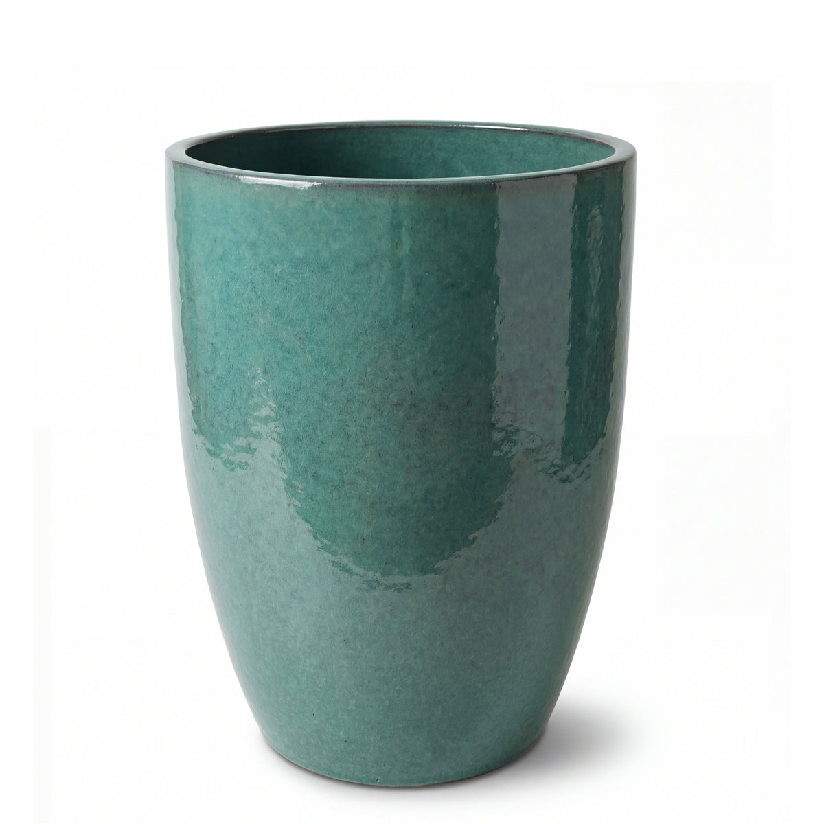Macetero Mazarin2 45x60 cm Bruma de jade en cerámica esmaltada, vista frontal sobre fondo blanco