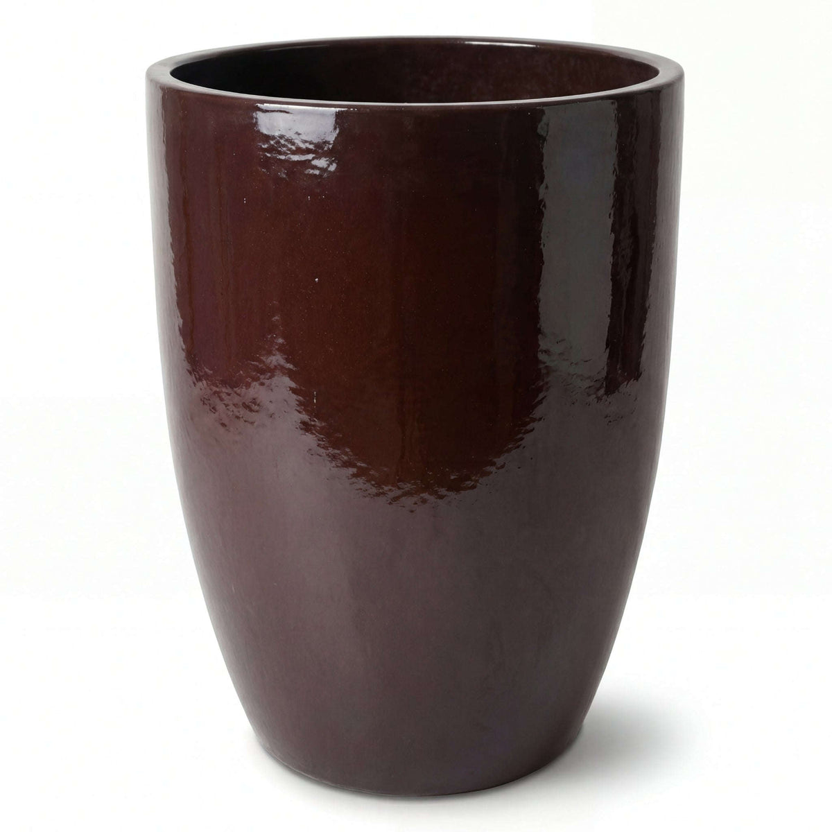 Vaso Mazarin2 57x70 cm Viola in ceramica smaltata, vista frontale su sfondo bianco