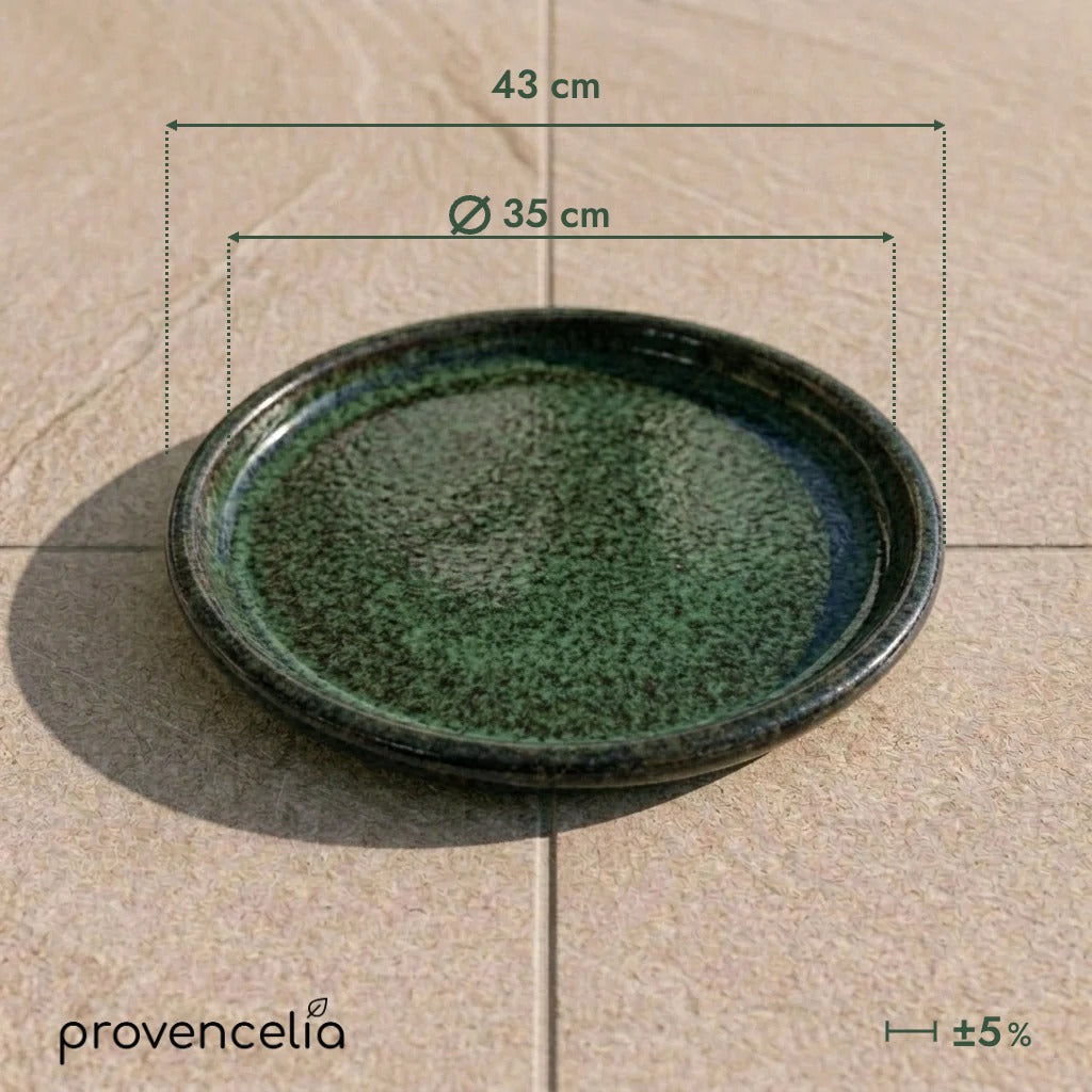 Platillo de 35 cm Verde brumoso, vista superior con cotas
