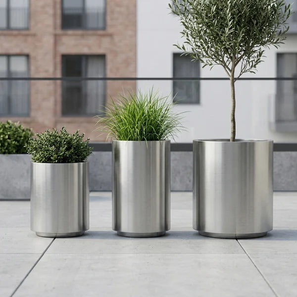 Pot METROPOLE 40x50cm inox brossé