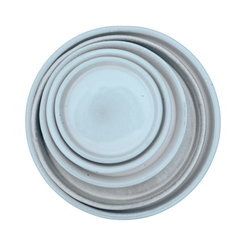 Saucer 20cm, handmade in glazed terracotta, frost-resistant, perle