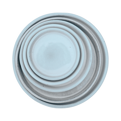 24cm pearl saucer handmade in glazed terracotta