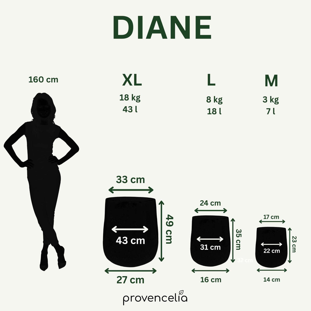 Pot DIANE 42x49cm perle Provencelia