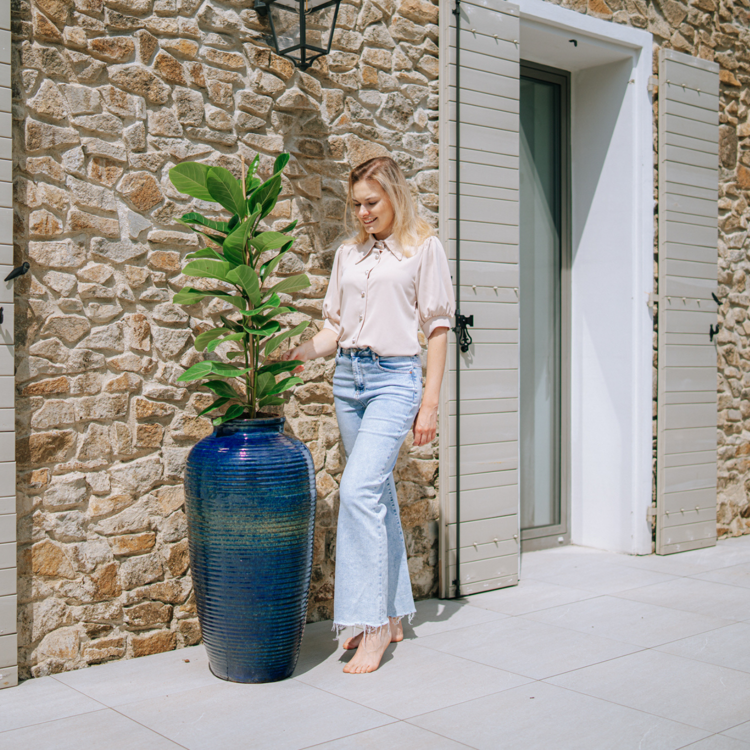 Pot ARCHIMEDE 40x83cm bleu outremer Provencelia