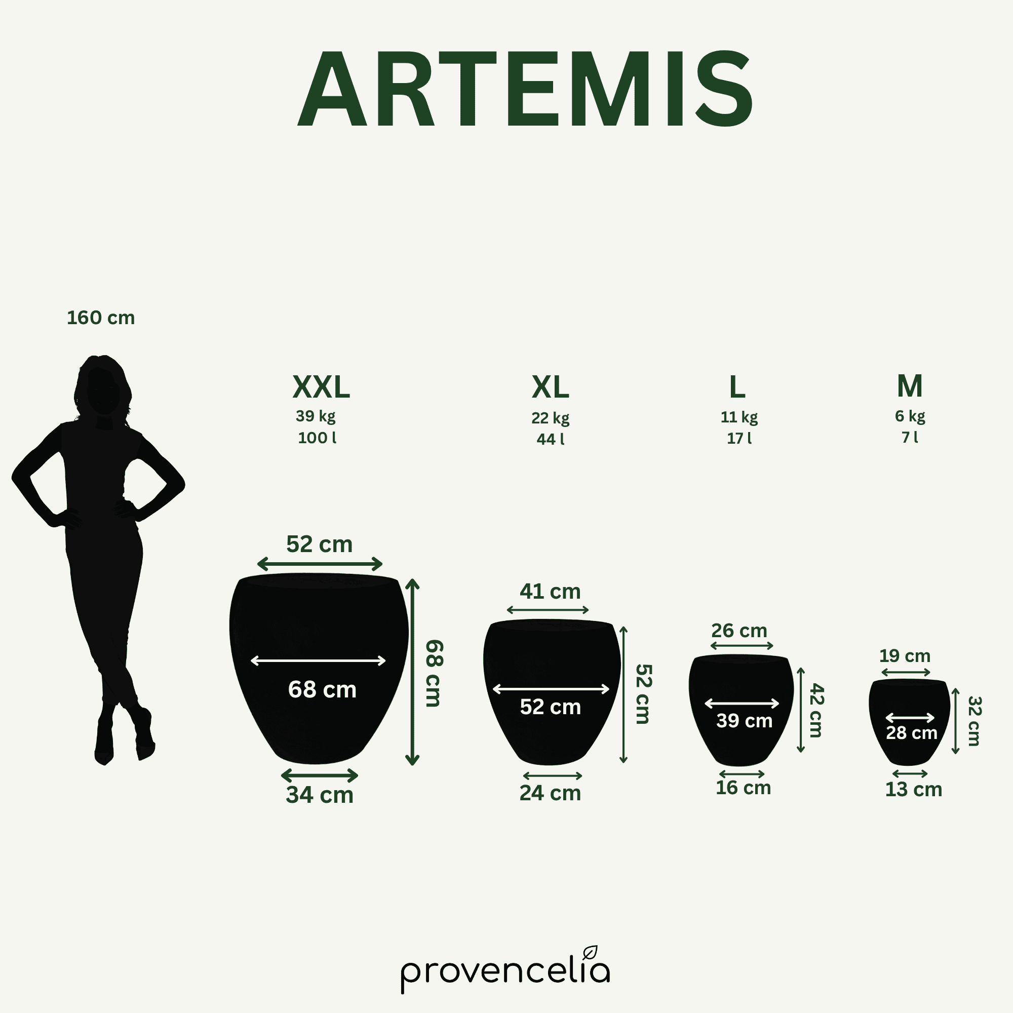 Pot ARTEMIS 49x48cm bleu antique Provencelia