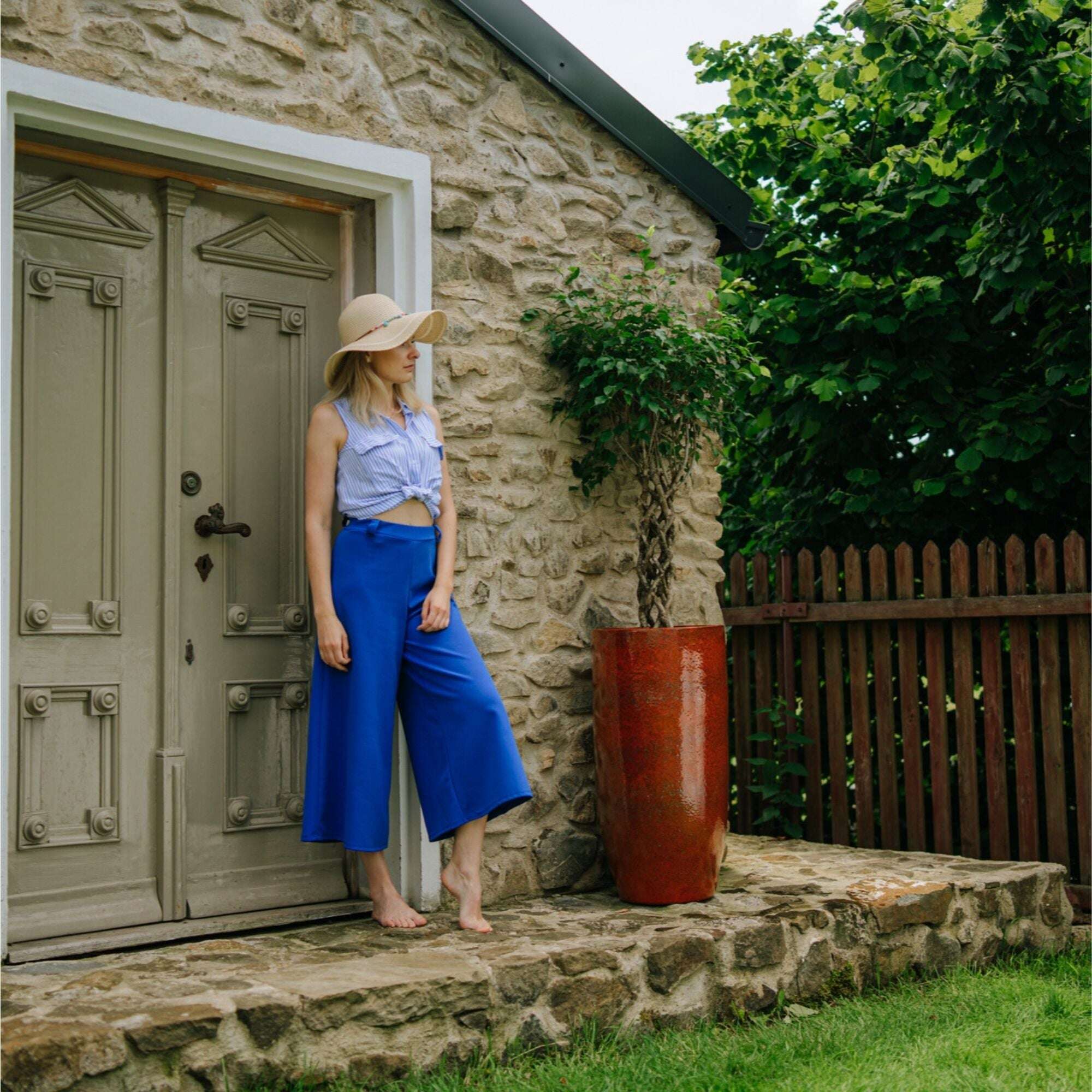 Pot ATHENA 40x81cm rouille automnale Provencelia