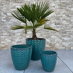 Pot ATTILA 38x37cm bleu pétrole