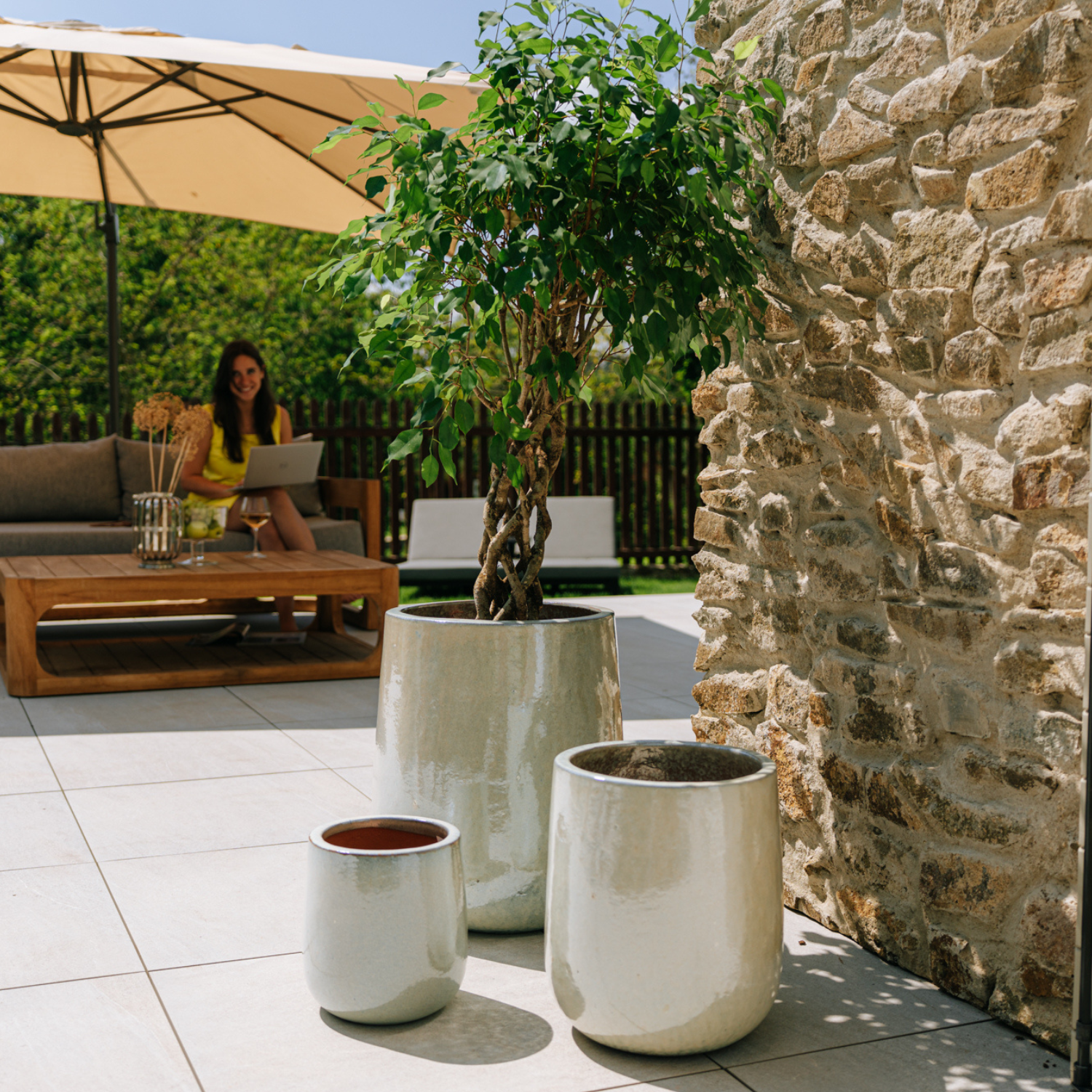 Pot DIANE 23x23cm perle Provencelia