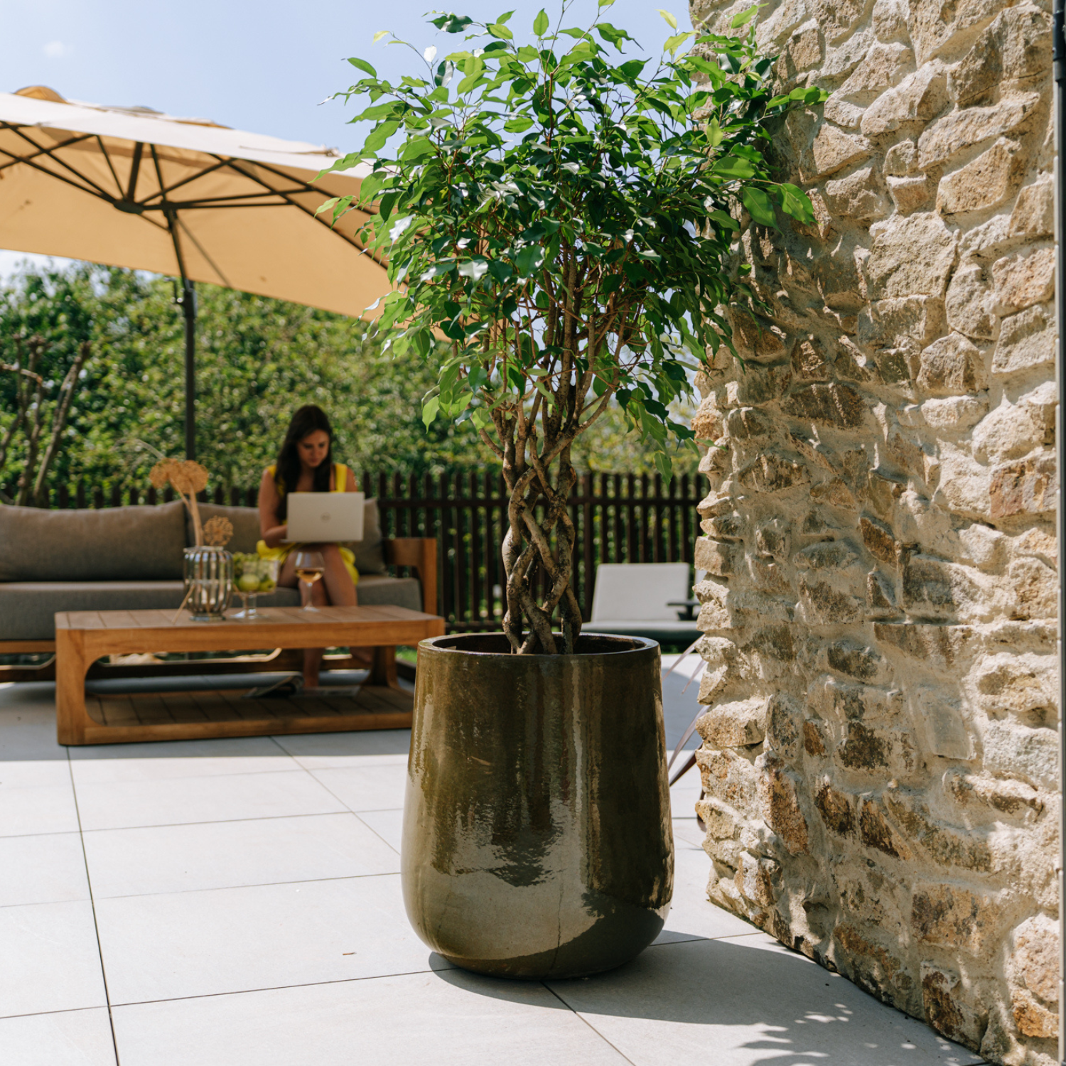 Pot DIANE 42x49cm vert tropical Provencelia