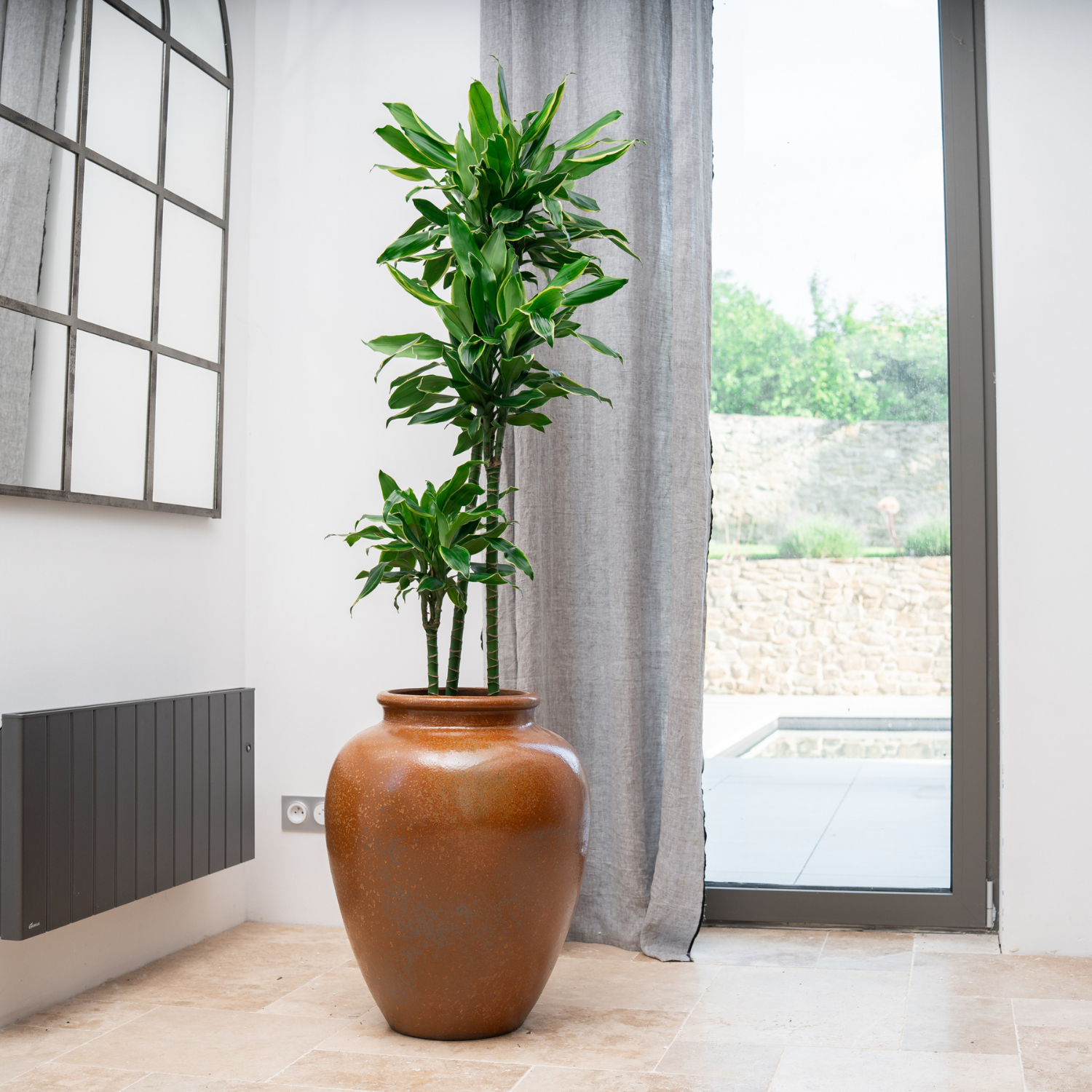 Pot DIONYSOS 50x65cm Iron Finished (crème) Provencelia