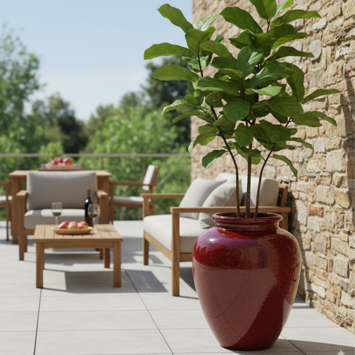 Pot DIONYSOS 50x65cm rouge tropical Provencelia