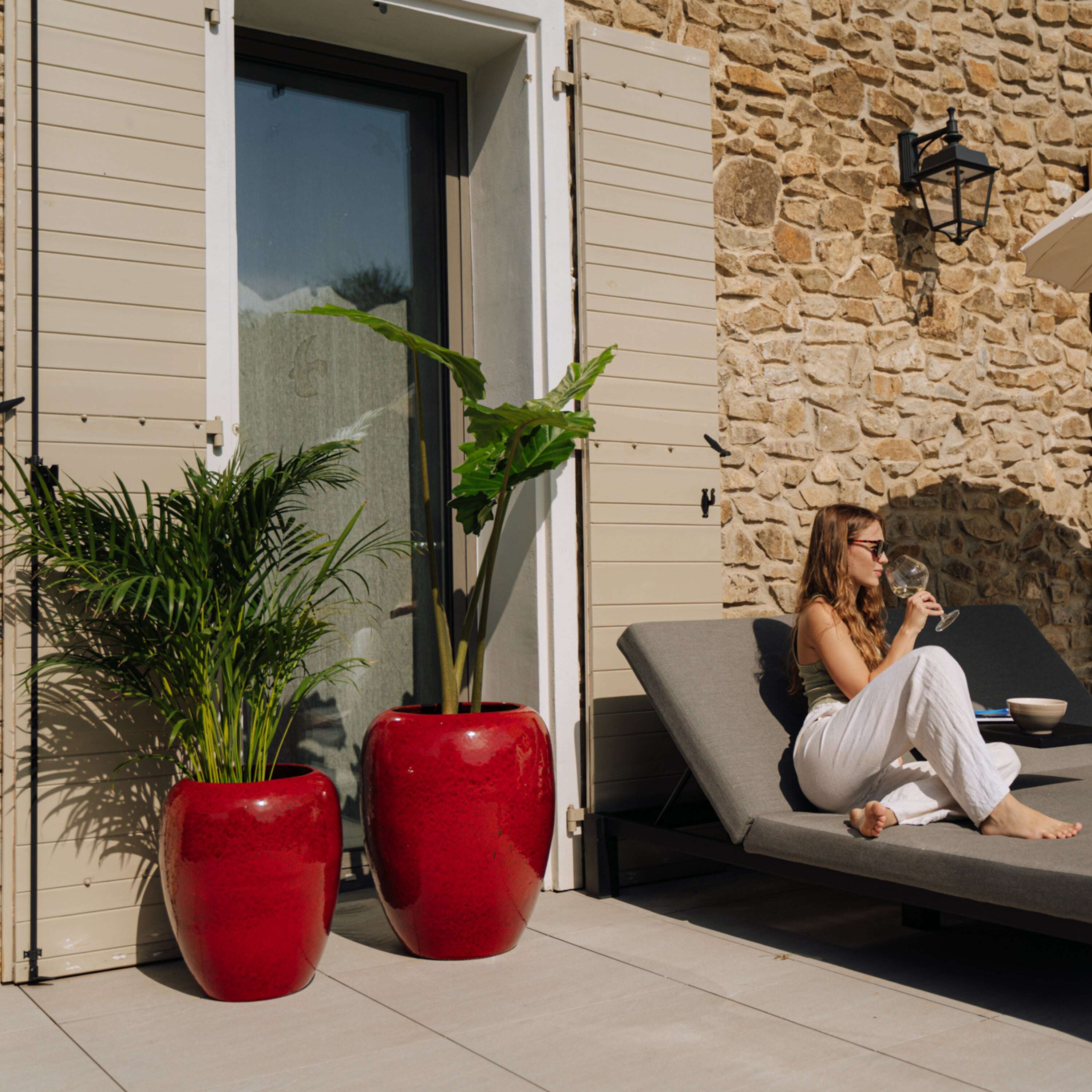 Pot GALILEE 40x50cm rouge tropical Provencelia