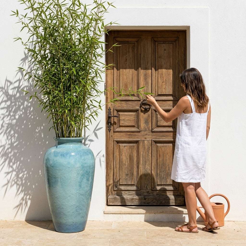 Pot JUPITER 40x83cm bleu océan Provencelia