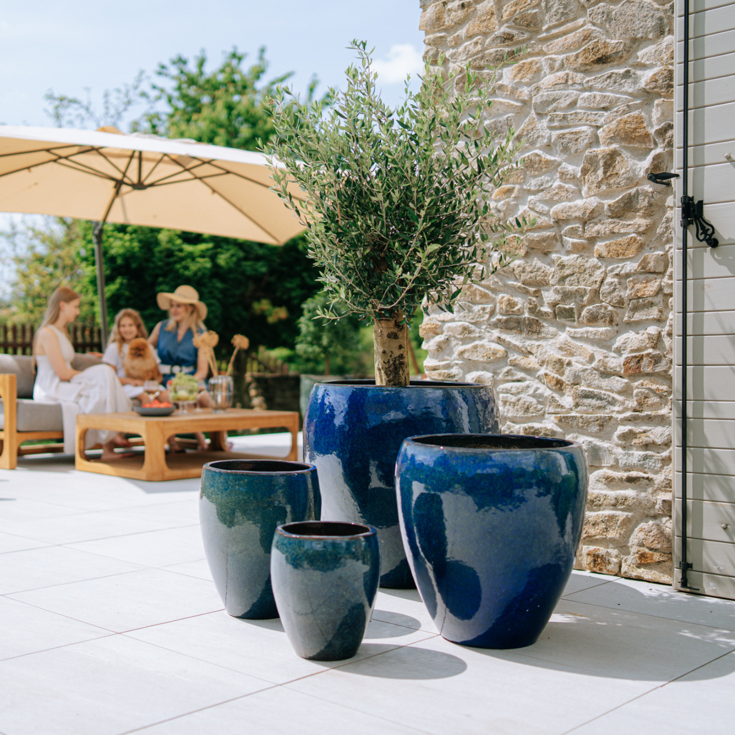 Pot LAFONTAINE 69x65cm bleu outremer Provencelia