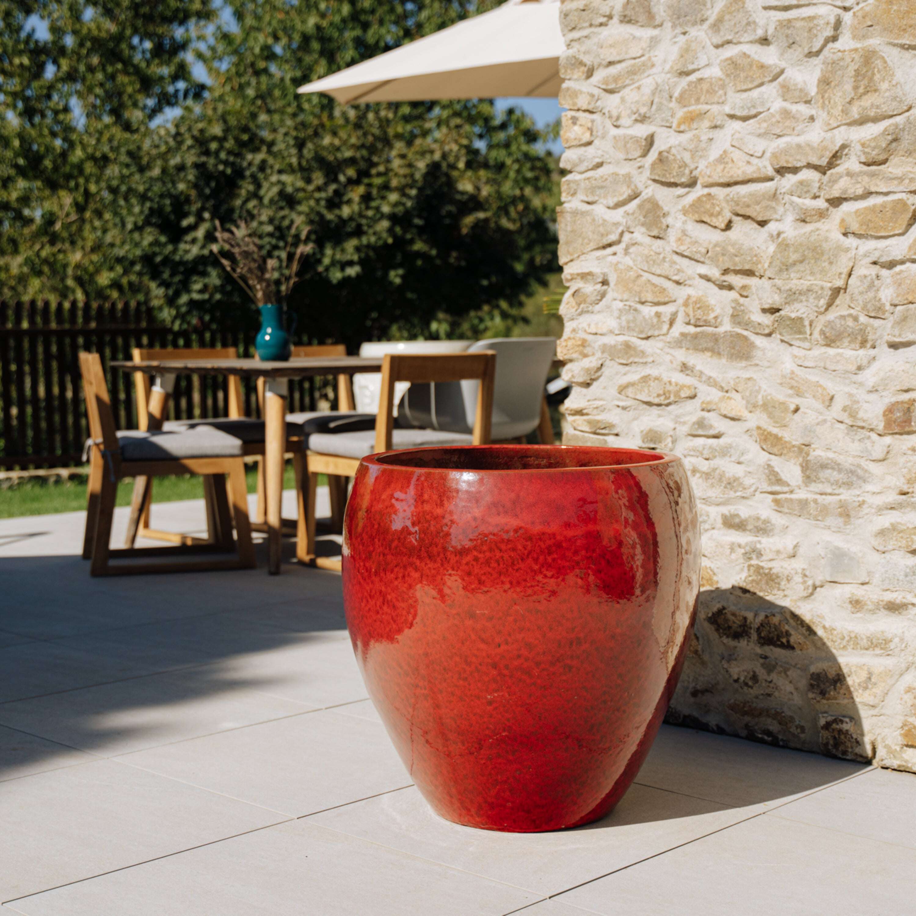 Pot LAFONTAINE 69x65cm rouge tropical Provencelia