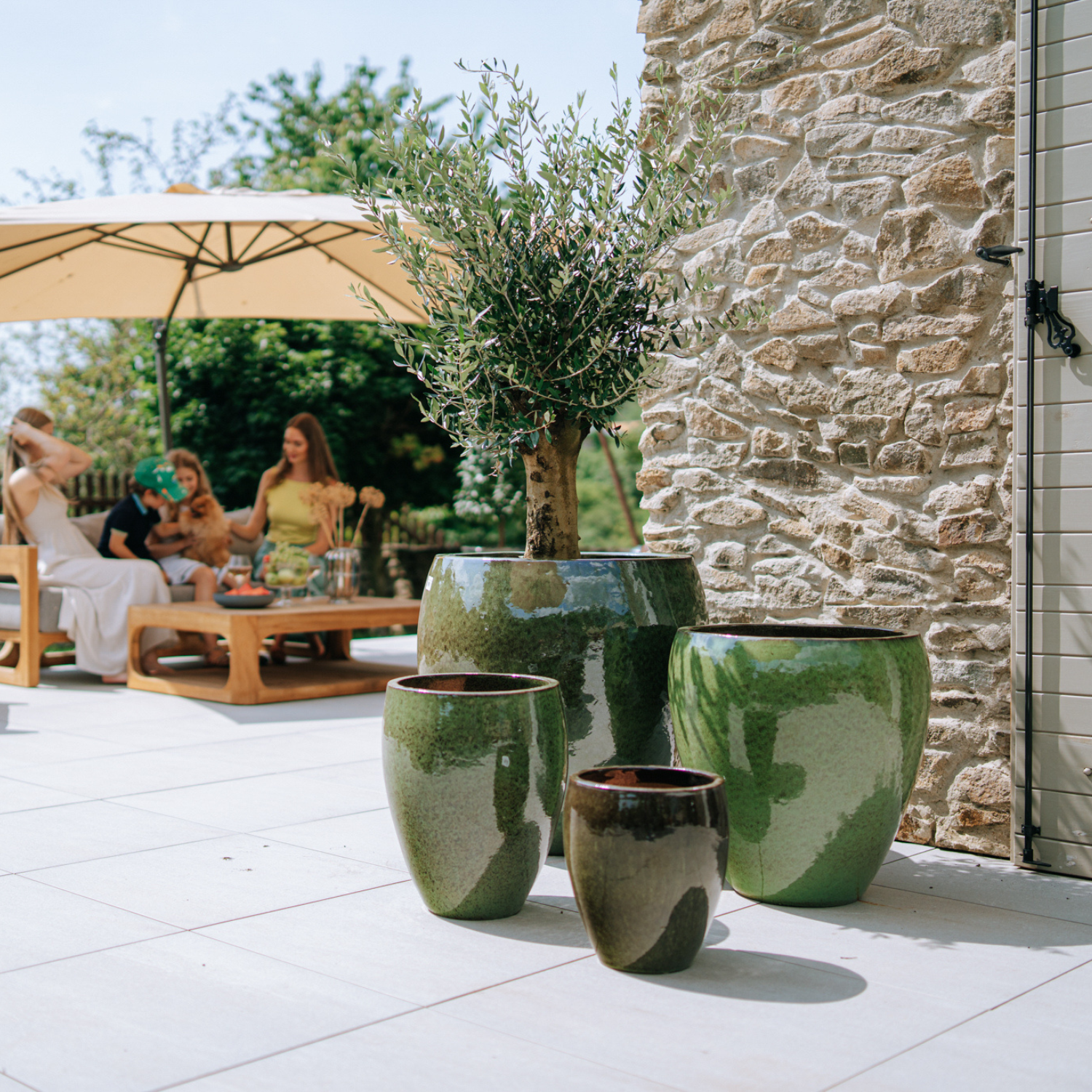 Pot LAFONTAINE 69x65cm vert tropical Provencelia