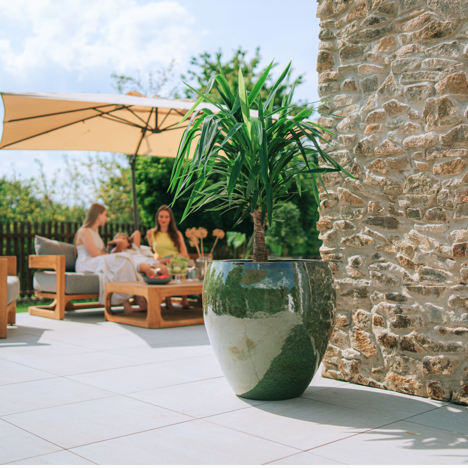 Pot LAFONTAINE 69x65cm vert tropical Provencelia