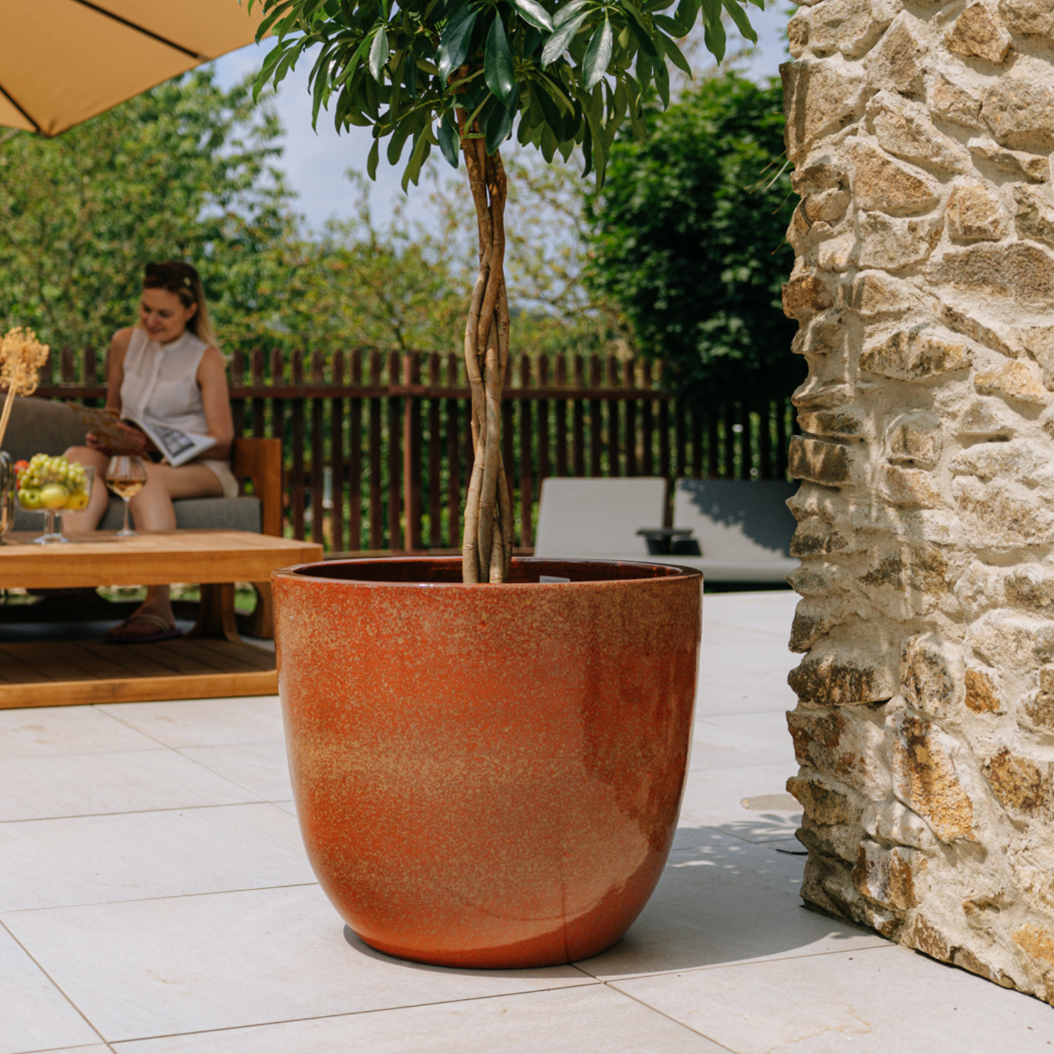 Pot LANCELOT 47x41cm rouille automnale Provencelia