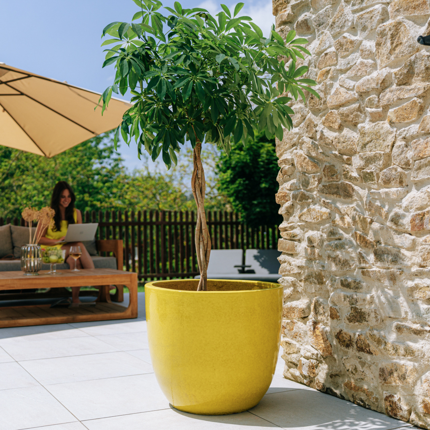 Pot LANCELOT 57x50cm jaune Provencelia