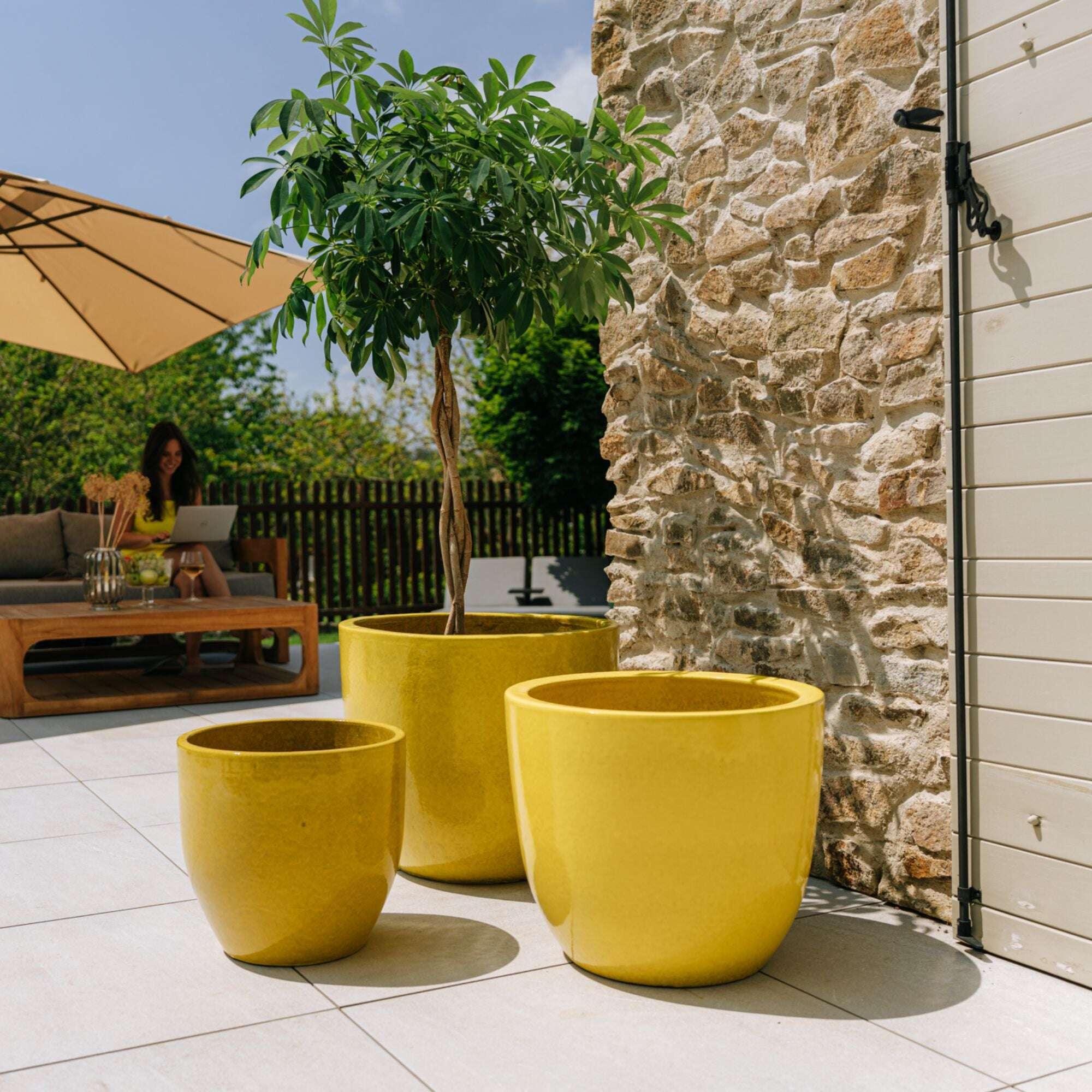 Pot LANCELOT 57x50cm jaune Provencelia