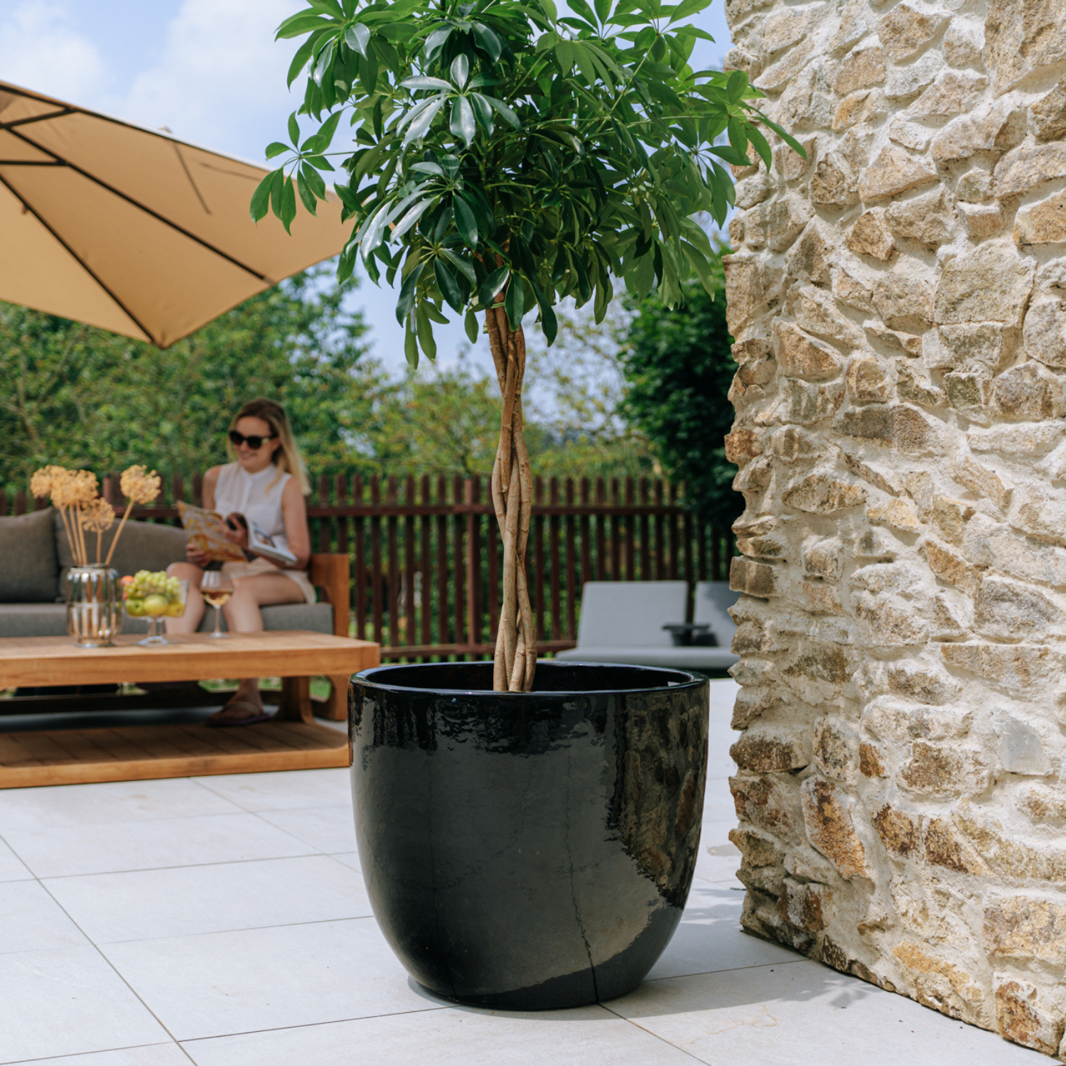 Pot LANCELOT 57x50cm noir Provencelia