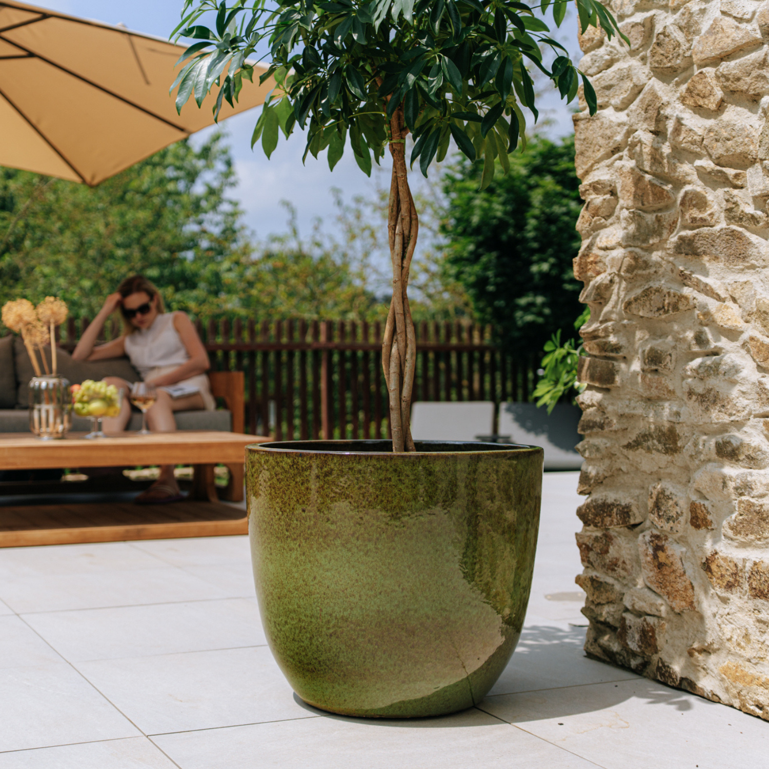 Pot LANCELOT 57x50cm vert tropical Provencelia