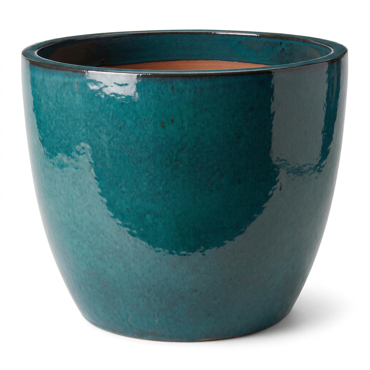 Provencelia LANCELOT – glazed ceramic outdoor planter, Tropical Lagoon, 70 × 60 cm