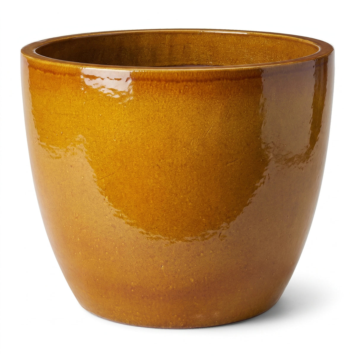 Provencelia LANCELOT – glazed ceramic outdoor planter, Honey, 70 × 60 cm