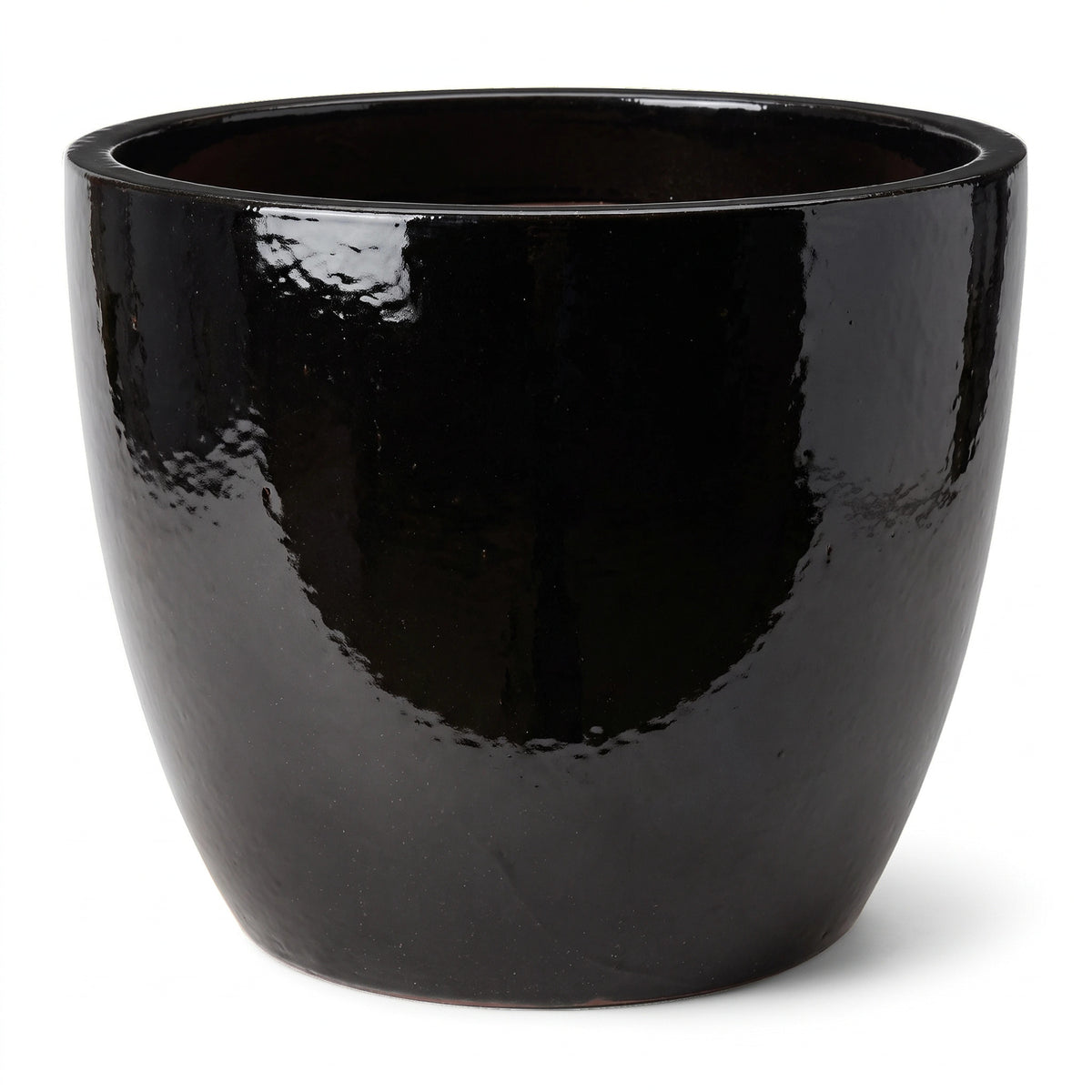 Provencelia LANCELOT – glazed ceramic outdoor planter, Black, 70 × 60 cm