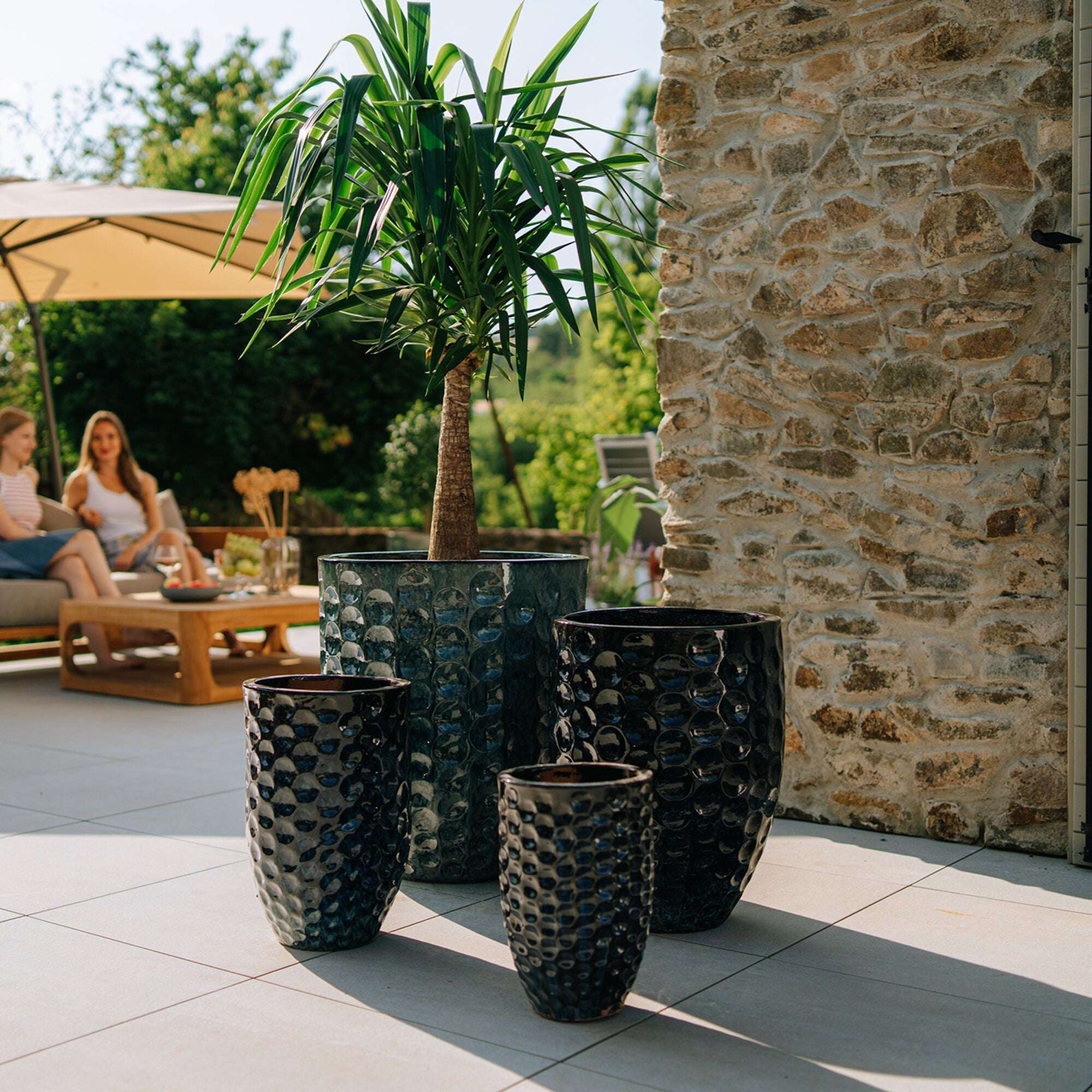 Pot MEROVEE 55x65cm bleu abysse Provencelia