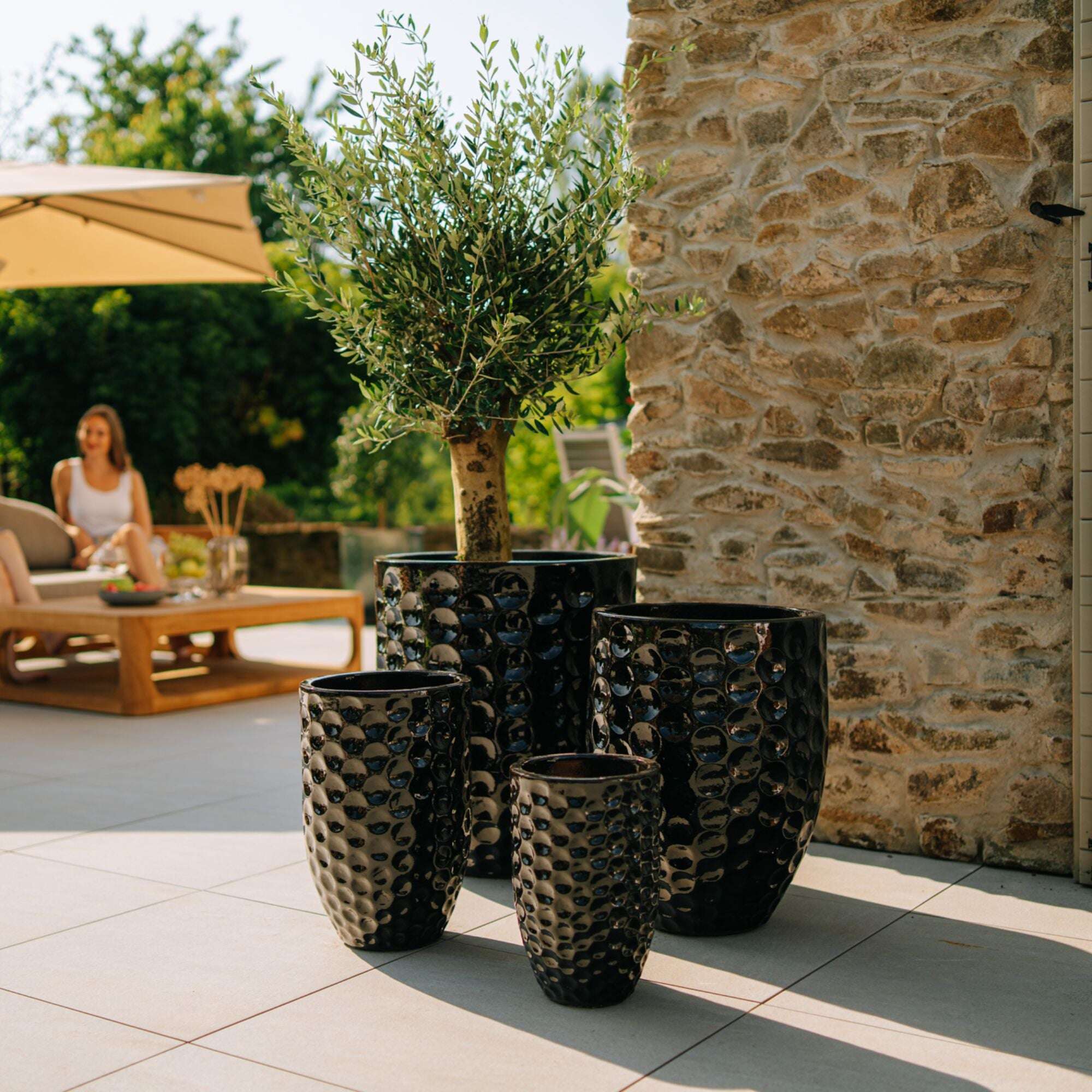 Pot MEROVEE 55x65cm noir Provencelia