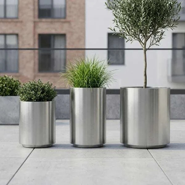 Pot METROPOLE 60x70cm inox brossé Provencelia